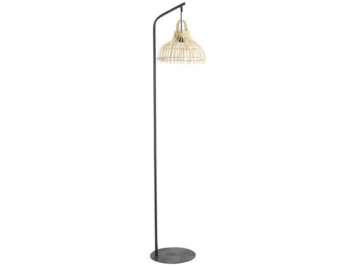 Lampadaire en acier et rotin noir 40x40x160 cm