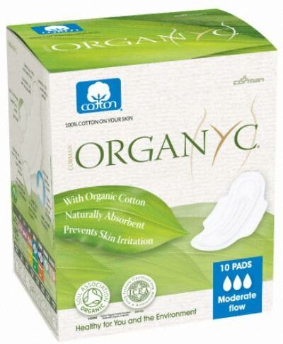 Organyc Day Compresses with Wings Organic Cotton 10 uds