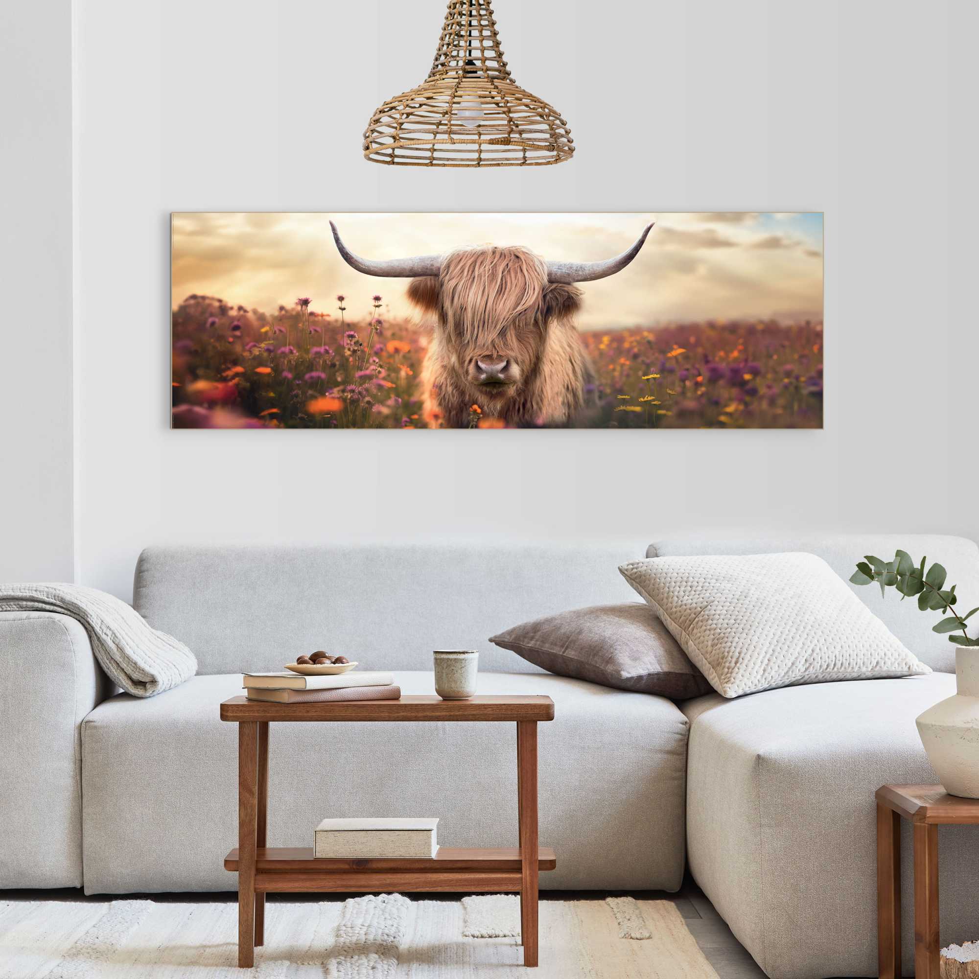 Reinders! Wandbild REINDERS "Spring Highlander", beige (farbe bild(er): beige), B:52cm H:156cm T:3cm, MDF, Bilder, Wandbild farbe bild(er): beige B/H/T: 52cm x 156cm x 3cm