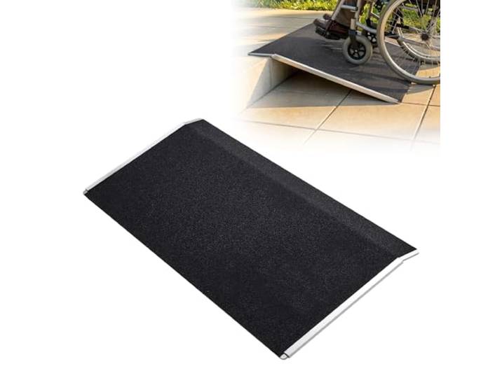 VEVOR Rampe de Seuil 810x390 mm\, Rampe de Chargement en Aluminium Antidérapante pour Fauteuil Roulant\, Charge 181\,4 kg\, pour Seuil de Porte\, Trottoirs\, Marches\, Déambulateurs\, Chariots et Scooters