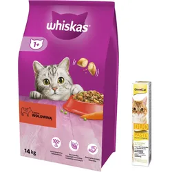 Whiskas Adult Rind und Karotte 14kg + GIMBORN Gim Cat Paste Multi-Vitamin 50g -3% billiger!!!