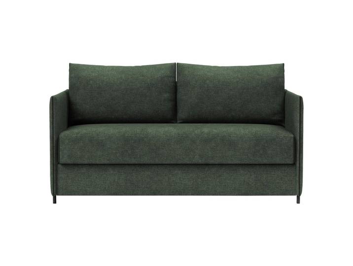 Innovation Schlafsofa Luoma, Dunkelgrün, Metall, Füllung: Faserbällchen, 150x80x90 cm, Schlafen auf Sitzhöhe, Wohnzimmer, Sofas & Couches, Schlafsofas, Sonstige Schlafsofas