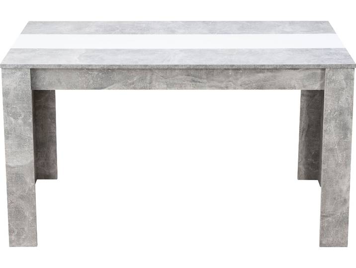 Esstisch HOME AFFAIRE Domus , grau (beton, opaque weiß), B:135cm H:74,5cm T:80,5cm, Tische, Esstisch, Mittelplatte in schwarz Farbe