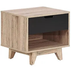 NACHTTISCH heller Holzfarbton/schwarz Spencer