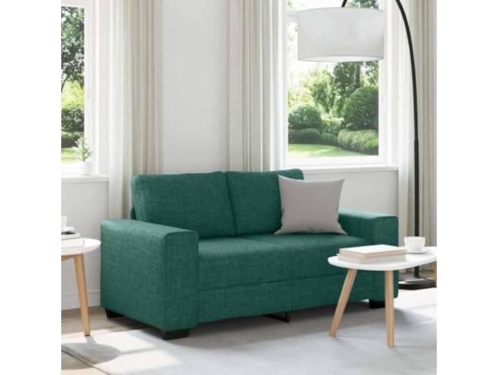 HEFZGDB 2-Sitzer Sofa Dunkelgrün 120 cm Stoff Polyestergewebe Wohnzimmer Sitzmöbel mit Holz Metall Gestell Breite Armlehnen Polsterung Bequem Entspannung Langlebig Strapazierfähig