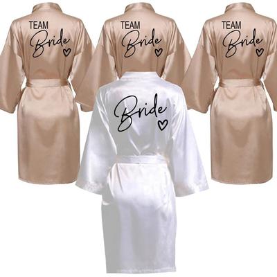 Team Bride Satin Kimono Robe For Wedding Party champagne Team Bride m