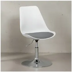 KADIMA DESIGN Trompetenstuhl mit Kunstlederbezug, drehbar, 110 kg Belastbarkeit, chrom-finish Metallkonstruktion