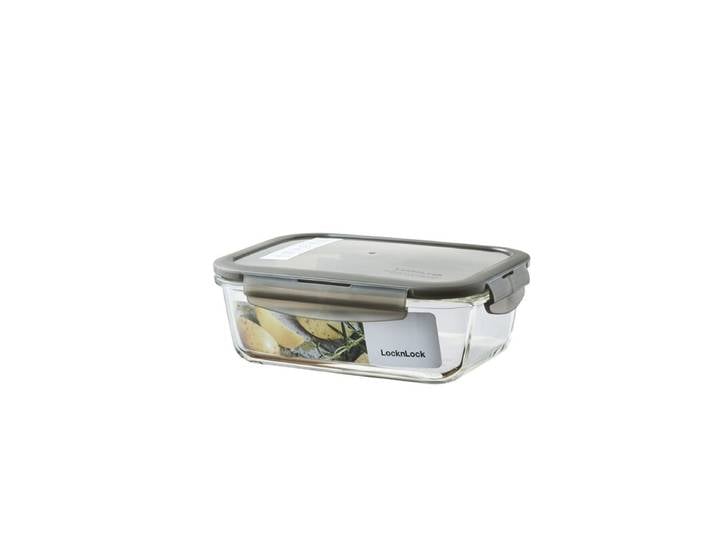Euro Boîte en verre allant au four Rectangulaire 1,0 L - Couvercle gris
