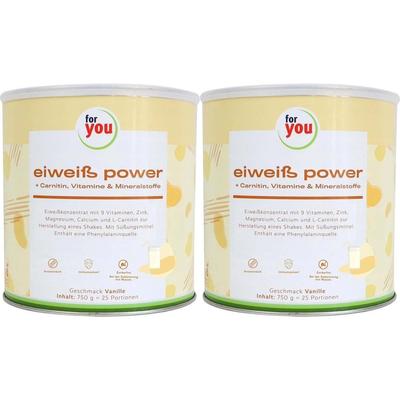 FOR YOU eiweiß power Vanille Pulver 2x 2x750 g