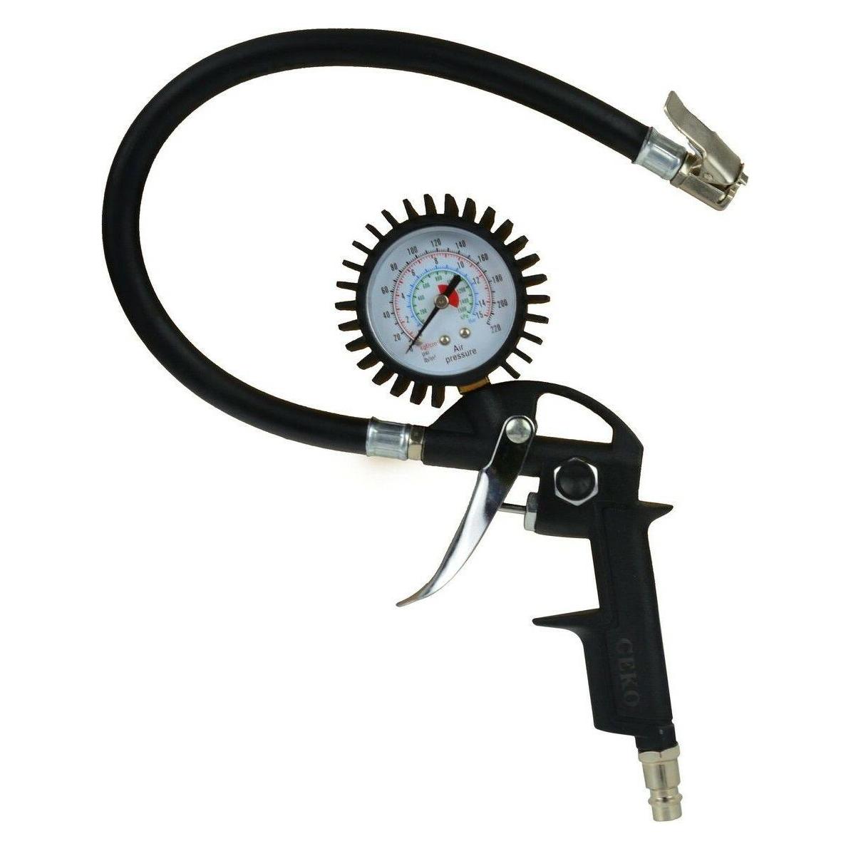 GEKO Ausblaspistole mit Manometer, 6er-Set (G01167)