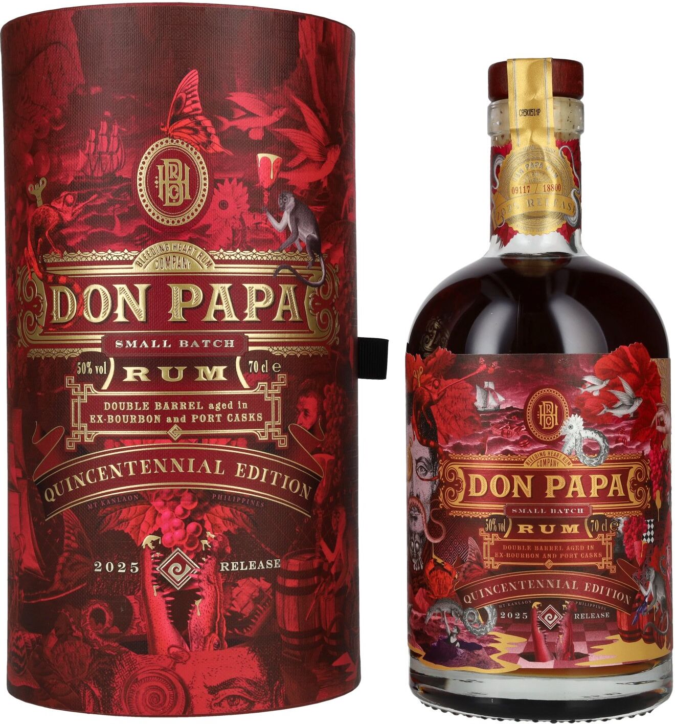 Don Papa 7 Years Old Small Batch Ex-Bourbon & Port Casks Rum Quincentennial Edition 50% Vol. 0,7l in Geschenkbox