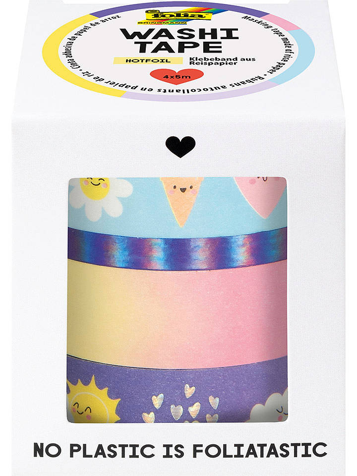 folia PAPER Washi-Tape "Sunnyside" in Bunt - 4 x 5 m - onesize