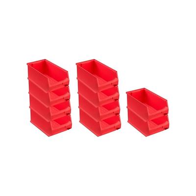 PROREGAL 10x Rote Sichtlagerbox 4.0 | HxBxT 15x20x35cm | 7,2 Liter | Sichtlagerbehälter, Sichtlagerkasten, Sichtlagerkastensortiment