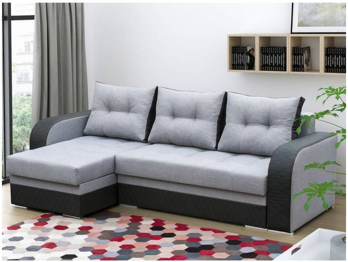 Ecksofa Lizbona mit Schlaffunktion und zwei Bettkästen