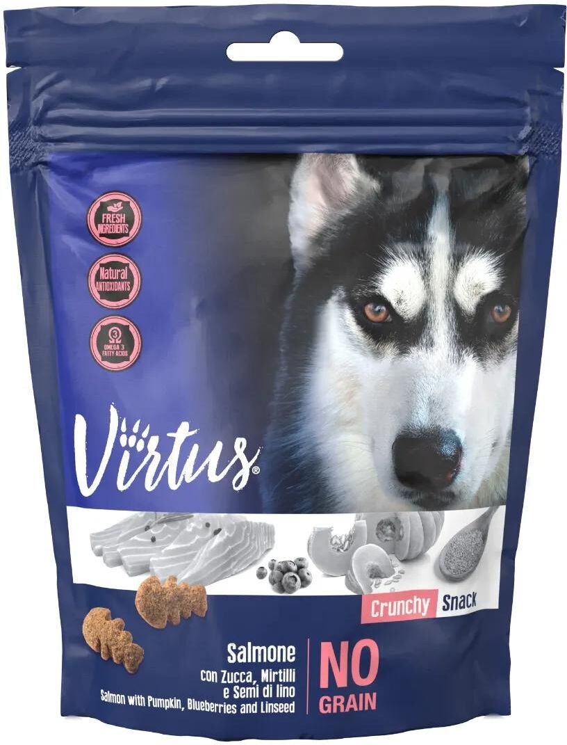 Kit Risparmio 3x150G Virtus Dog Crunchy Snack SALMONE