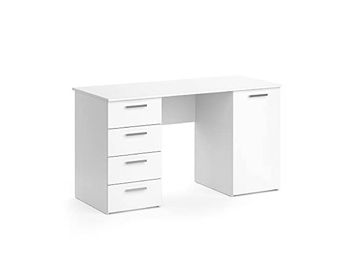 Vicco Schreibtisch Nico, Weiß, 137 x 60 cm geeignet als Arbeitsplatz und kombinierbar mit Regalsystemen