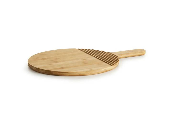 Sagaform Planche à découper ronde avec poignée en bambou Nature Ø30 cm