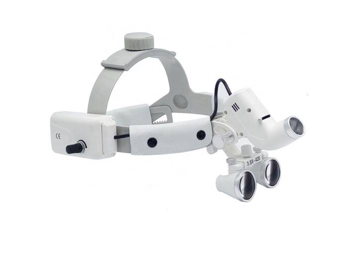Lampe frontale LED dentaire rechargeable 5W avec loupe et bandeau, grossissement 2,5X/3,5X pour tâches chirurgicales ORL, lumière froide