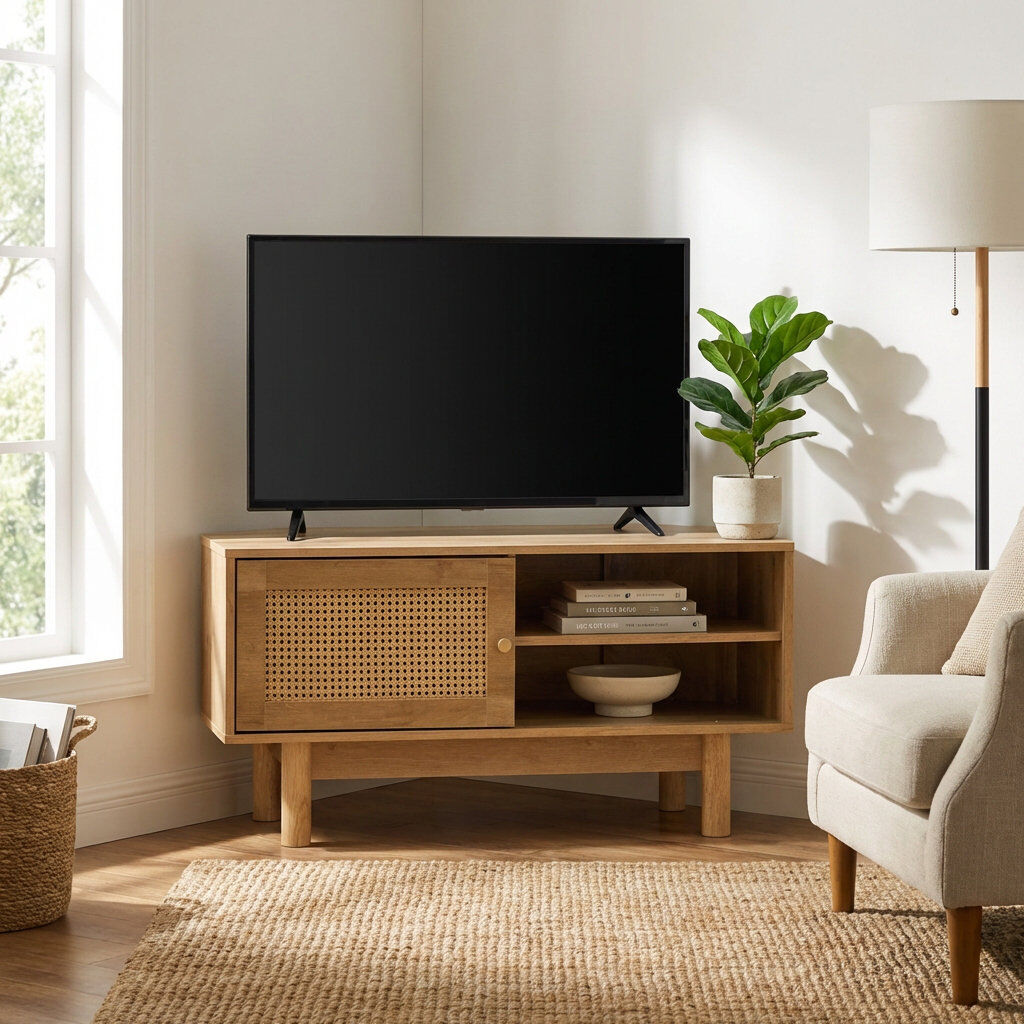 World Menagerie TV Stand for TVs up to 49" Oak Wood;Natural Wood 49"