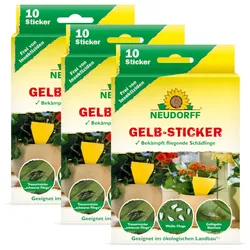 Neudorff Gelb-Sticker - 3x 10 Stück