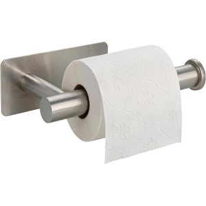 Böttcher-AG Toilettenpapierhalter Premium, ohne Bohren, verchromt, zum Kleben, für 1 Rolle, aus Metall