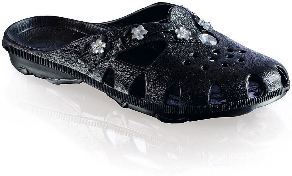 Badepantolette FASHY, Damen, Gr. 39, Gummi, schwarz, Basic, Schuhe Badepantolette schwarz 39, Gummi