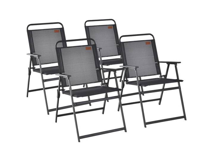 KLAPPSTUHL mit Armlehnen 4er-Set Schwarz