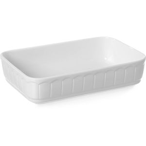 Hendi Auflaufform Rustica Ofenform, weiß, aus Porzellan, 28 x 18,5 x 6,5 cm, 2,3 Liter, rechteckig