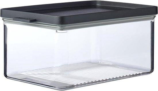 Airtight kaasbewaarbox zwart en transparant van plastic, stapelbaar en vaatwasserbestendig