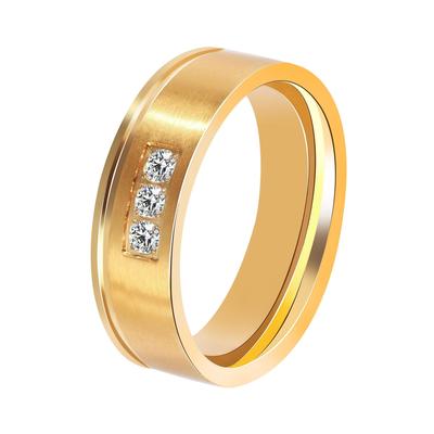 Partnerring AKZENT "Lilja, langlebig" Gr. 58, gold (goldfarbig), Fingerringe, Damen, 58, Edelstahl