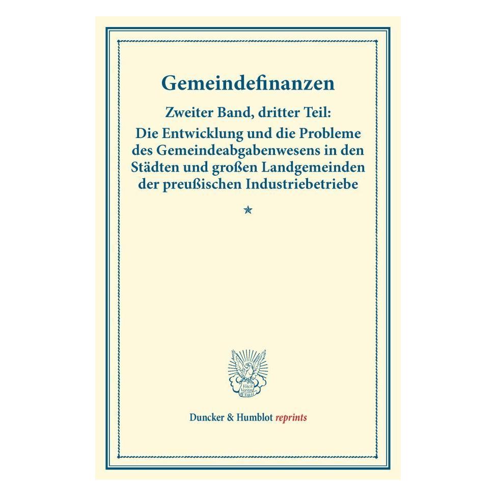 Duncker & Humblot Gemeindefinanzen. (Deutsch, Softcover, Duncker & Humblot) (55563314)