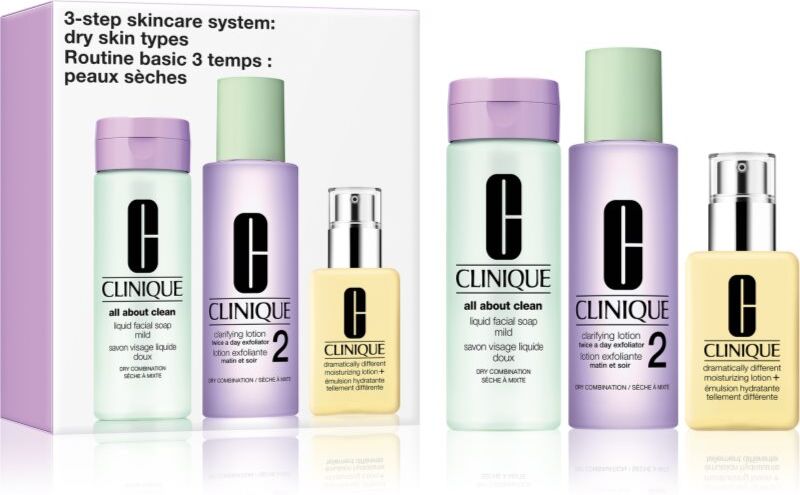 Clinique 3 Steps Skincare Systeme Dry Skin Types gift set for dry skin