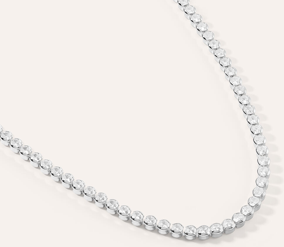 Stroili Collana Tennis Romantic Shine Metallo Cristallo Collezione: Romantic Shine Bianco