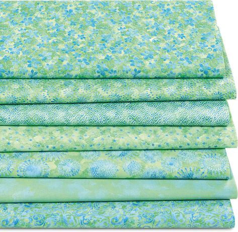 Patchwork- und Quiltpaket "Batik", blau/grün