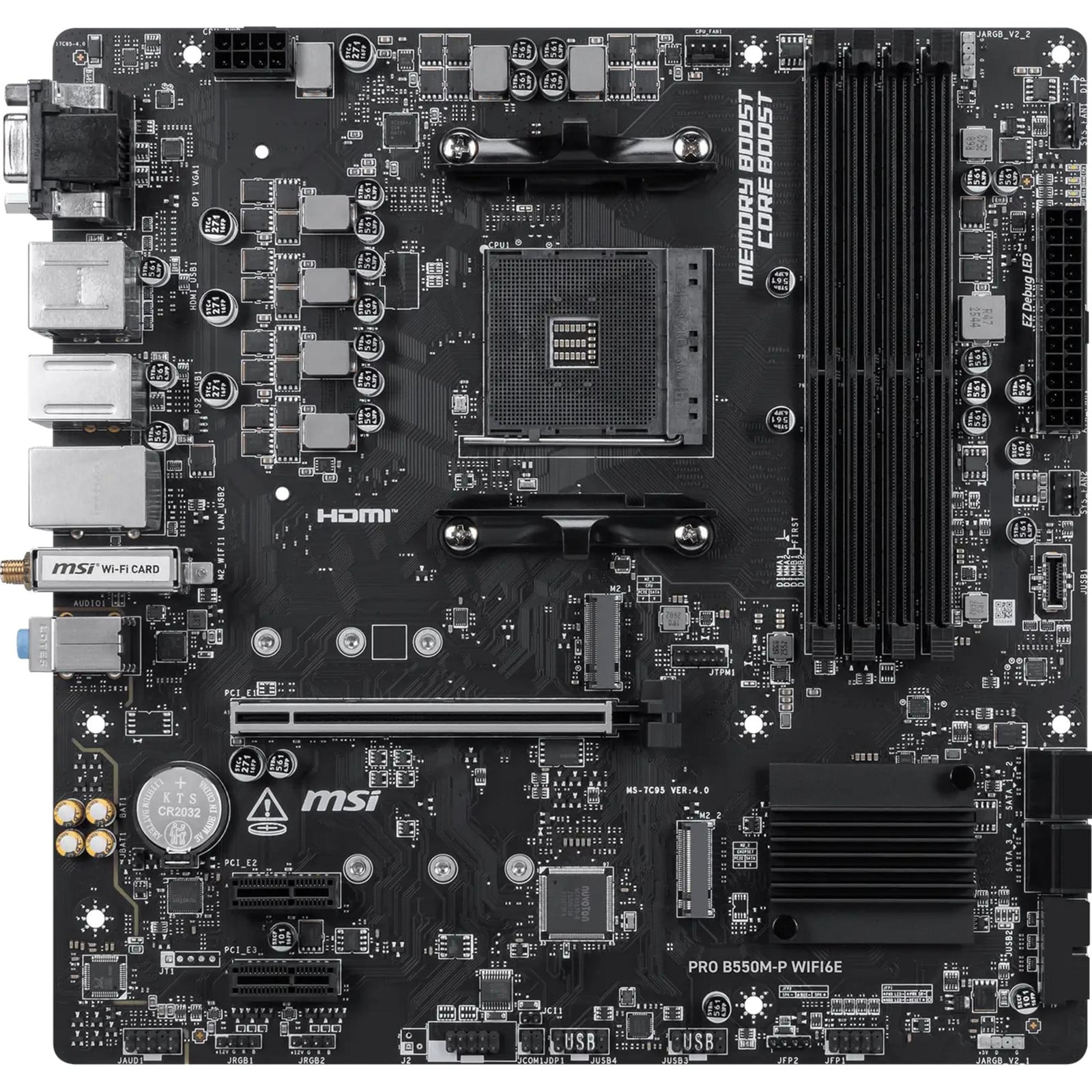 MSI PRO B550M-P WiFi6E AM4 Moederbord voor AMD Socket AM4 Ryzen