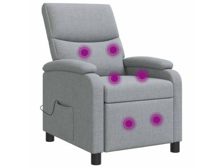 IBUQDDV Massage Relaxsessel Hellgrau Stoff Verstellbar 115-160 Grad Metall-Holzwerkstoff-Rahmen, Schaumstoff-Faser-Polsterung, pflegeleichter Bezug, modernes Design