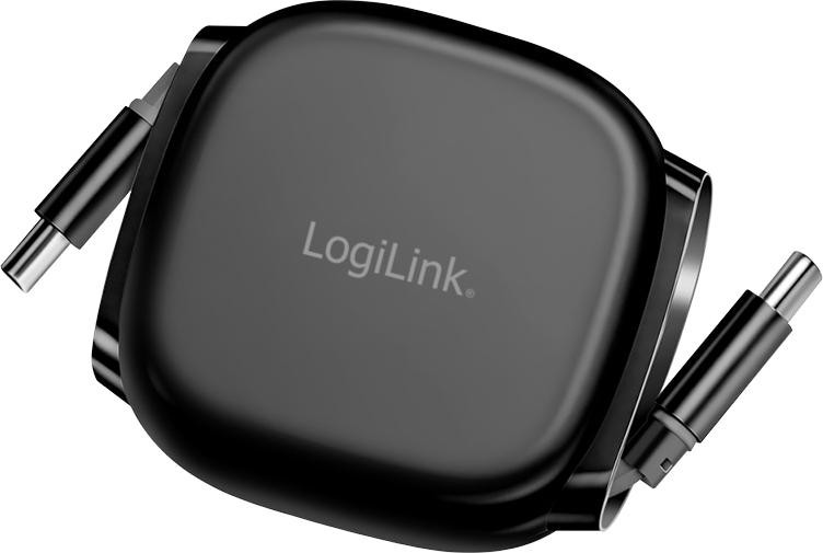 LogiLink CU0500 USB 2.0 kabel met USB-C naar USB-C connector, intrekbaar