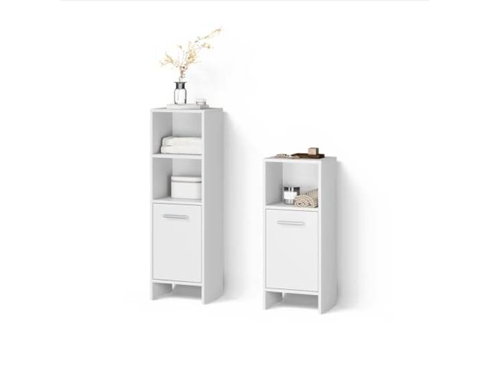 Livinity Badmöbel-Set Amalfi , Weiß 2-teilig · Großer Badschrank · Niedriger Badschrank