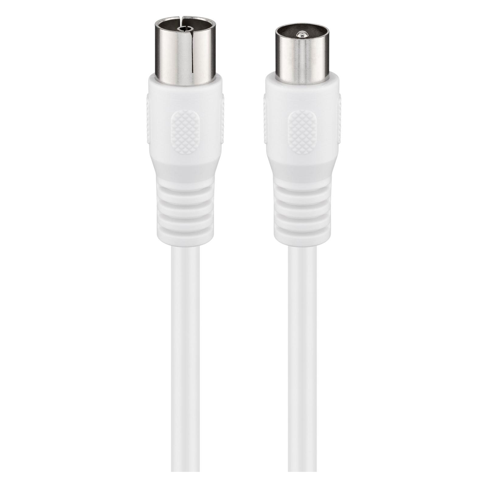 Goobay Antennenkabel (class A, >85 dB), 2x geschirmt, 2 m, Weiss (85 dB, Antennenkabel) (66614)