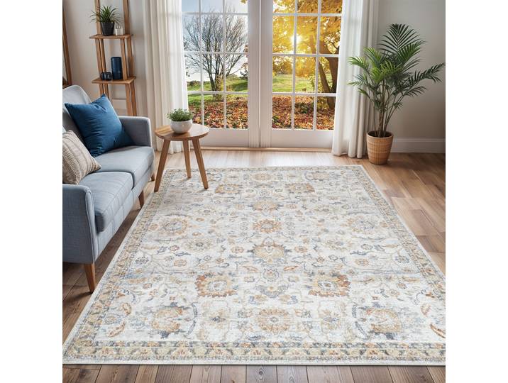 Teppich LIVABLISS CINCINNATI , creme, B:200cm H:5,1mm L:275cm, Polyester, Teppiche, Teppich