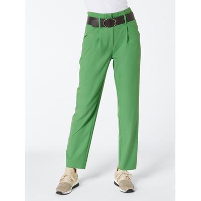 Bundfaltenhose CREATION L, Damen, Gr. 38, Normalgrößen, grün (apfel), 63% Lyocell, 37% Polyester, unifarben, lang, Hosen