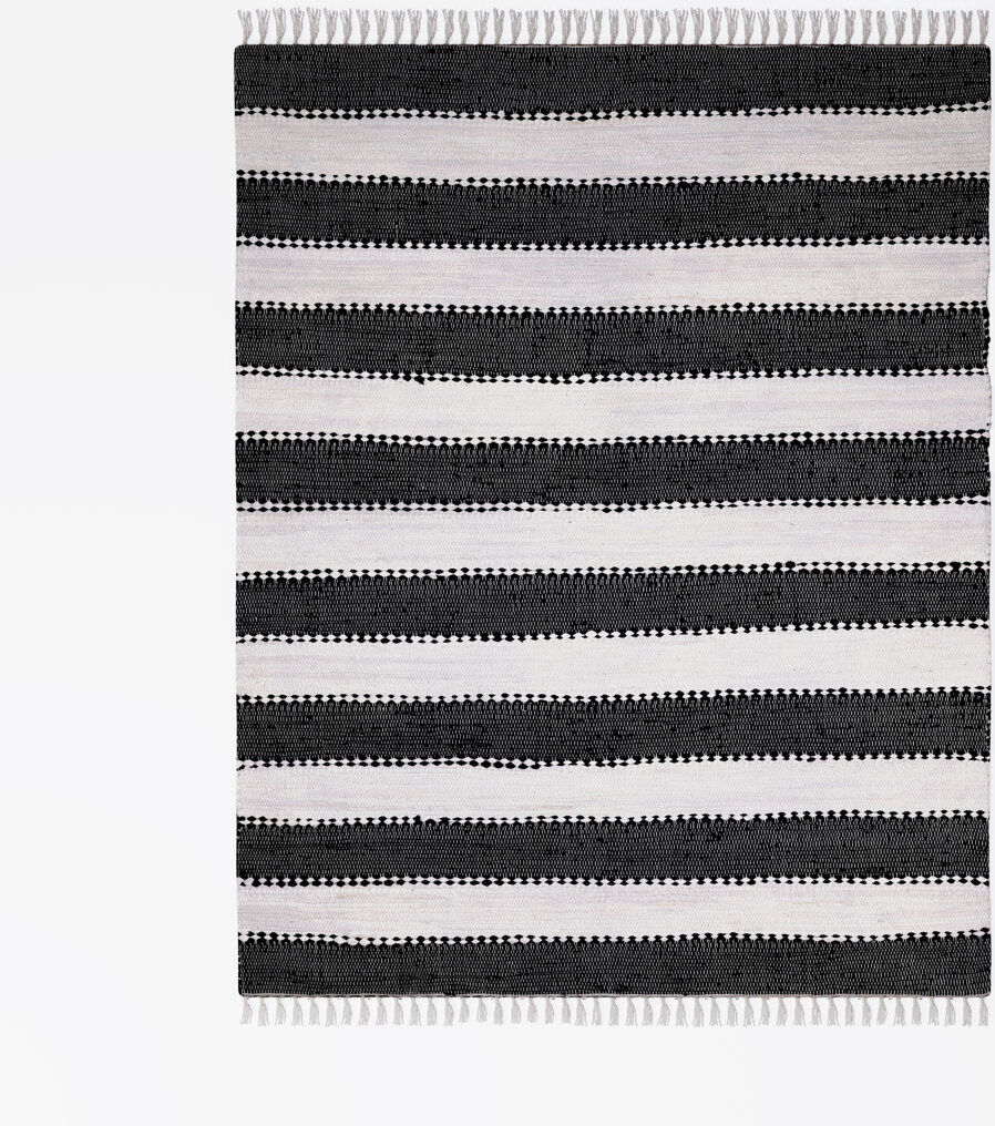 17 Stories Chindi Renova, recycled materials Rug Black Rectangular 80 x 150cm