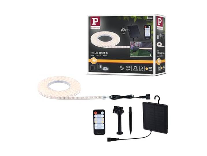 Paulmann Solar LED Strip 5m warmweiß Fernbedienu. 1xAkku 18650 1500 mAh schwarz 71193