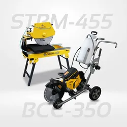 BAMATO 3-in-1 Premium-Trennset: Stationäre Groß-Steinsäge STRM-455 + Mobiler Bet...