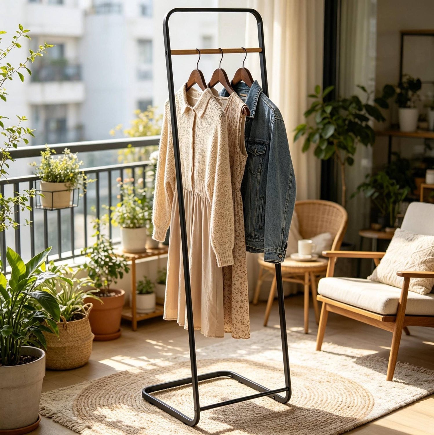 CHICFURN Kledingrek - Ruimtebesparend - Staand - Zwart