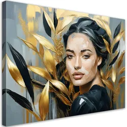 WANDBILD weiblicher glamour gold