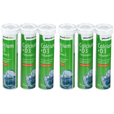 Gesund Leben Calcium 800 mg+D3+Vitamin C Br.-Tabl. 2x 2x3x10 St Brausetabletten