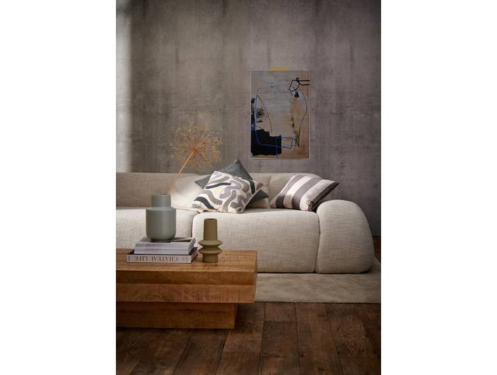 Housse de coussin Malva Gris/Gris 46 x 46cm Polyester