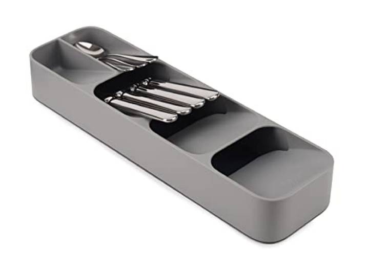 Joseph Joseph Drawer Store - Compacte besteklade organizer, 5 compartimenten, voor 24+ stuks - Grijs