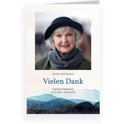 Dankeskarten Trauer – Anker Hochformat mit Foto